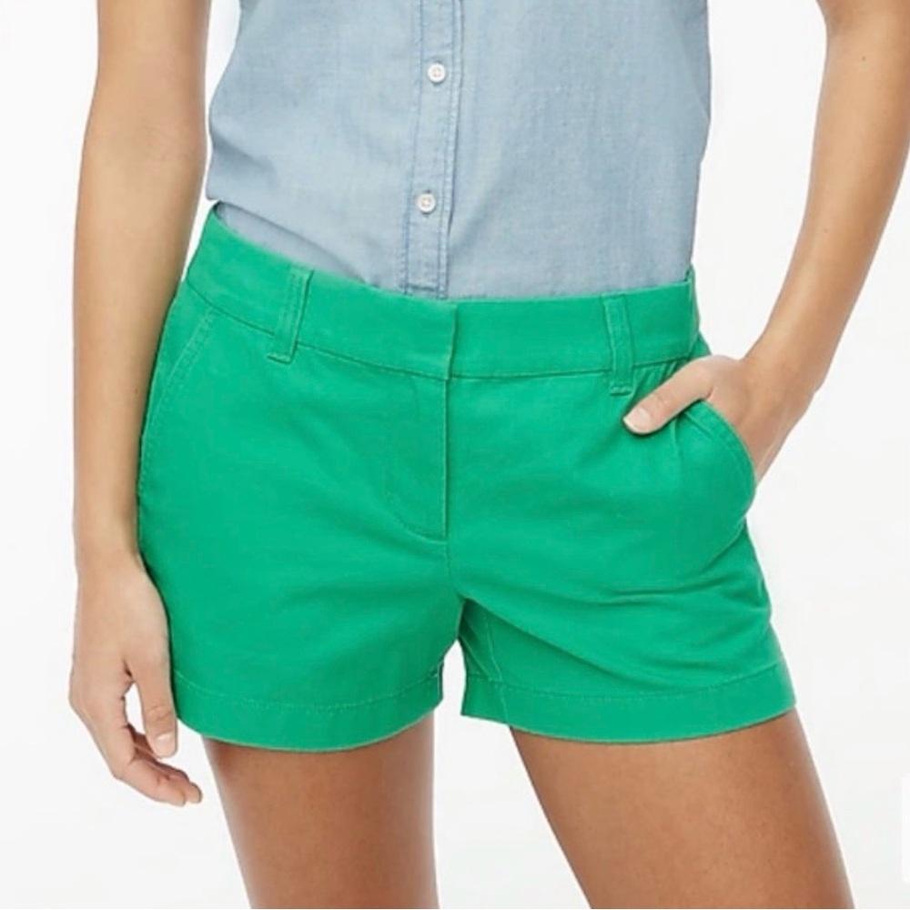 J. Crew Green Classic Twill Bermuda Shorts